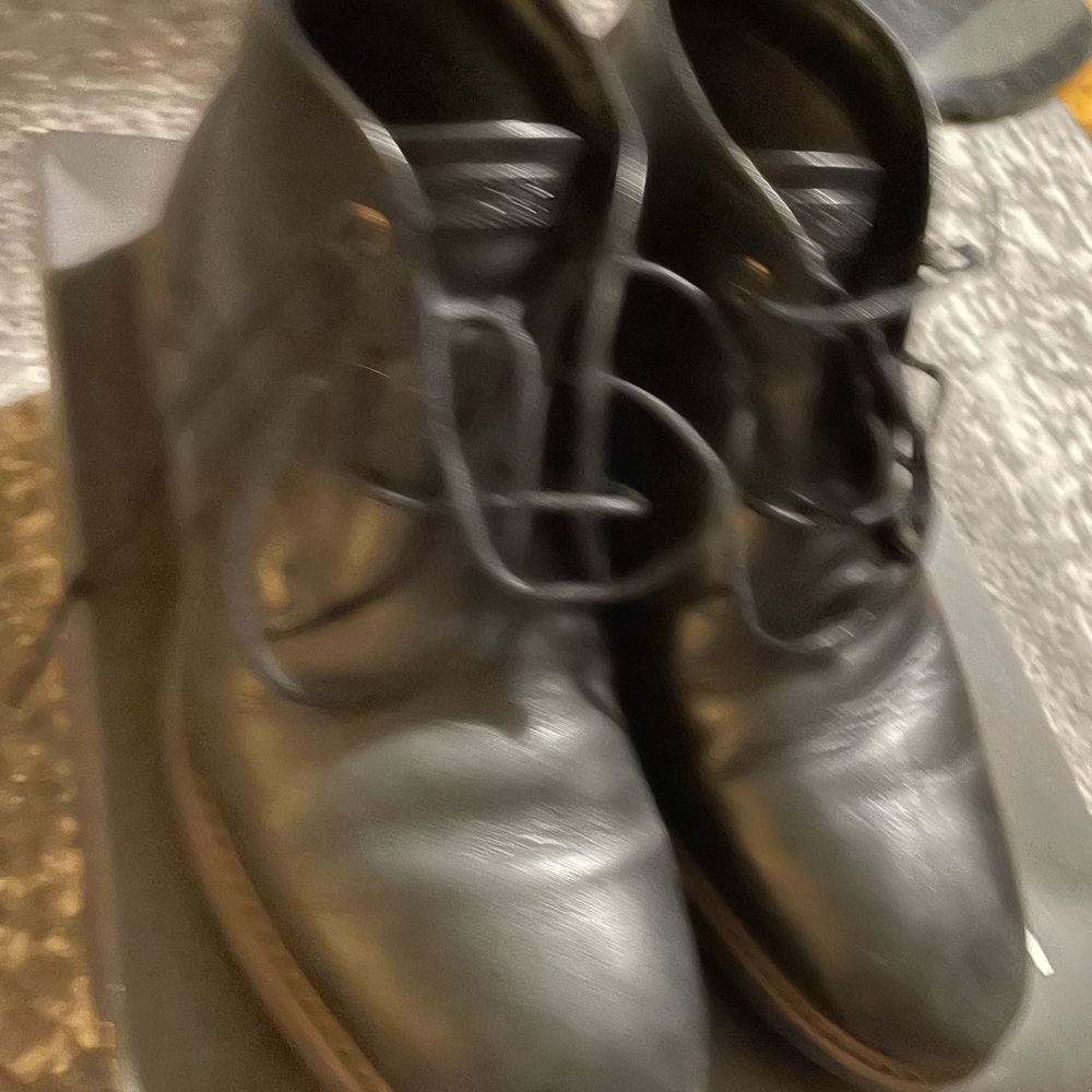 Black Leather Lace-Up Boots